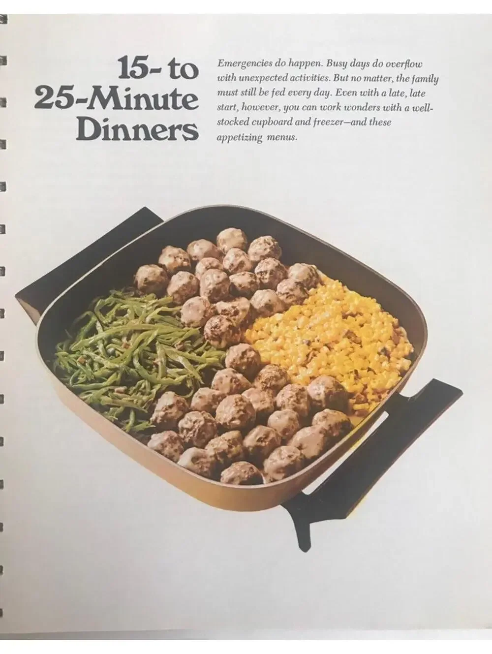 Vintage 1970s Betty Crocker Cookbook: Family Dinners In a Hurry